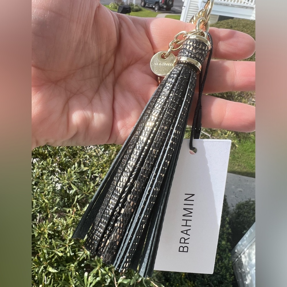 😳SALE😳 🖤💛🖤 NWT BRAHMIN Robin Long Tassel in Graphite Boreal Lizard 🖤💛🖤